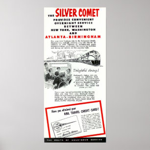 The Seaboard RailRoad Silver Comet Train Poster