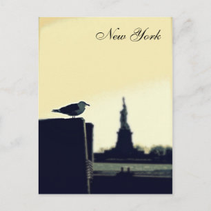 The Seagull and The Statue of Liberty Postcard