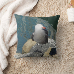 The Seagull Larry Day Ken Gauge Bird Photography Cushion
