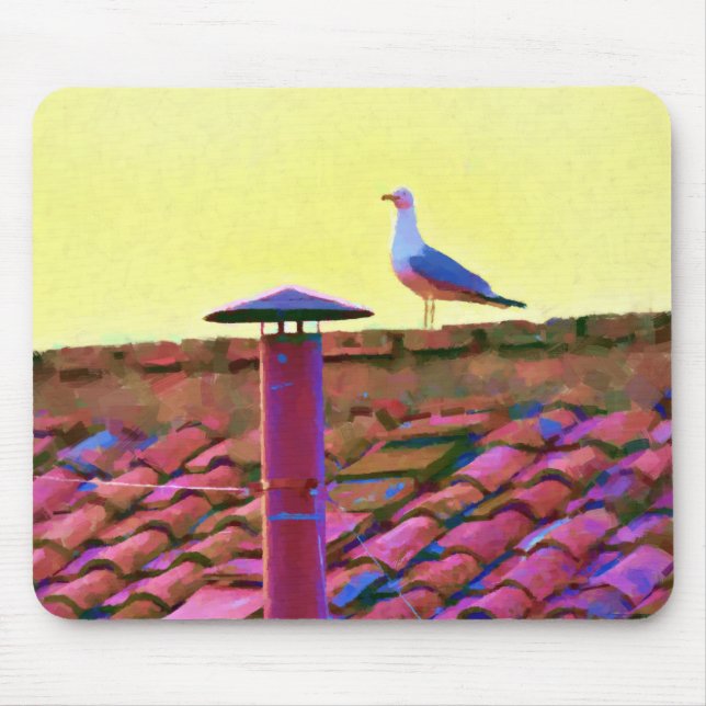 The seagull on an Afternoon of Conclave Mouse Mat (Front)