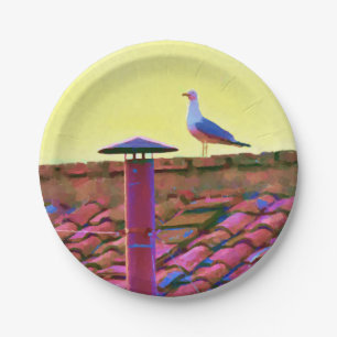 The seagull on an Afternoon of Conclave Paper Plate