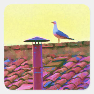 The seagull on an Afternoon of Conclave Square Sticker