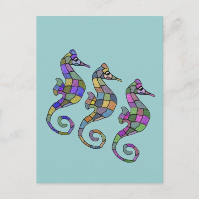 The Seahorse Rainbow Postcard (Front)