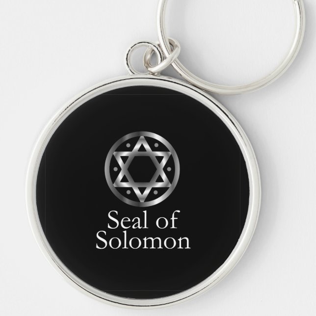 The seal of Solomon- a magical symbol or Hexagram Key Ring (Front)