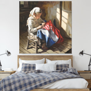 ✨ The Seamstress of Heritage – Expressive Oil art Canvas Print