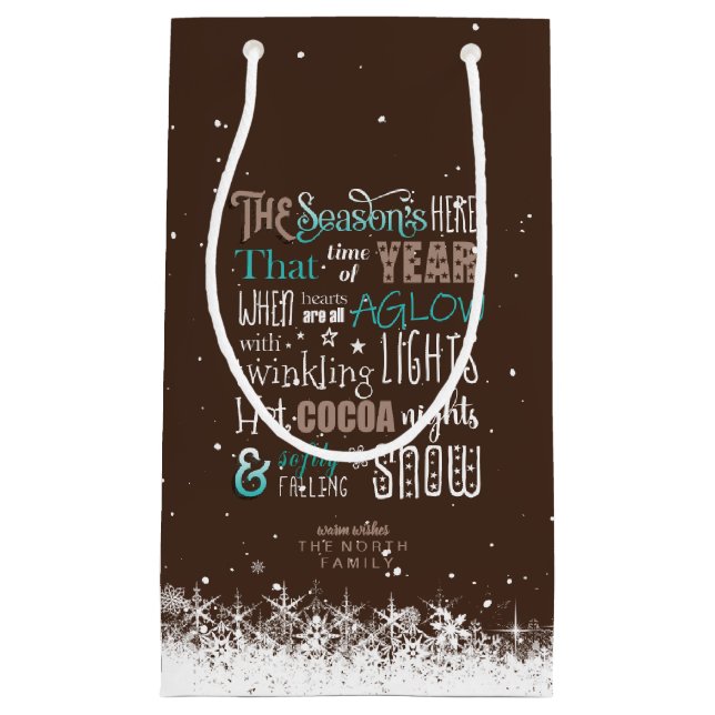 The Season Christmas Poem ID593 Small Gift Bag (Front)