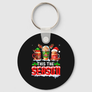 The Season Christmas Three Santa Reindeer Elf Coff Key Ring