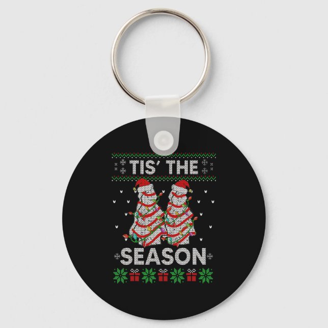 The Season Christmas Tree Cakes Debbie Becky Xmas  Key Ring (Front)