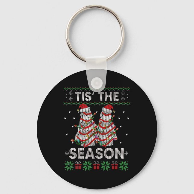 The Season Christmas Tree Cakes Debbie Becky Xmas  Key Ring (Front)