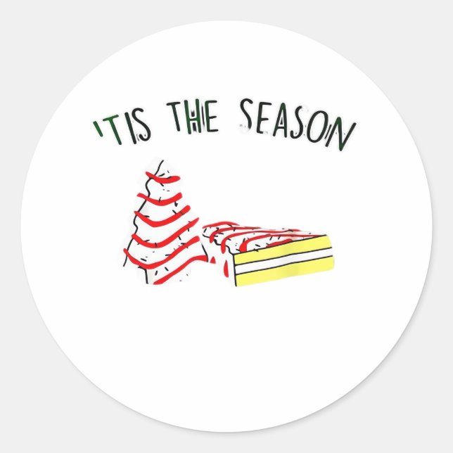 The Season Christmas Tree  Classic Round Sticker (Front)