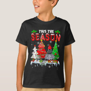 The Season Colorful Christmas Trees Costume Badmin T-Shirt