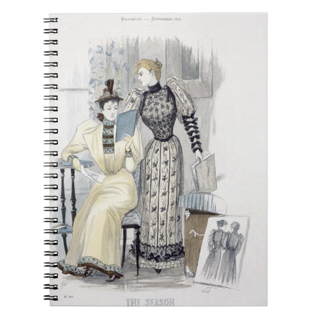 The Season, fashion plate for 'The Queen', Septemb Notebook (Front)