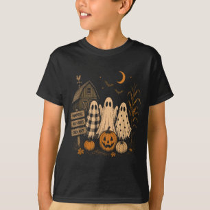 The season ghost trio pumpkin patch farmhouse T-Shirt