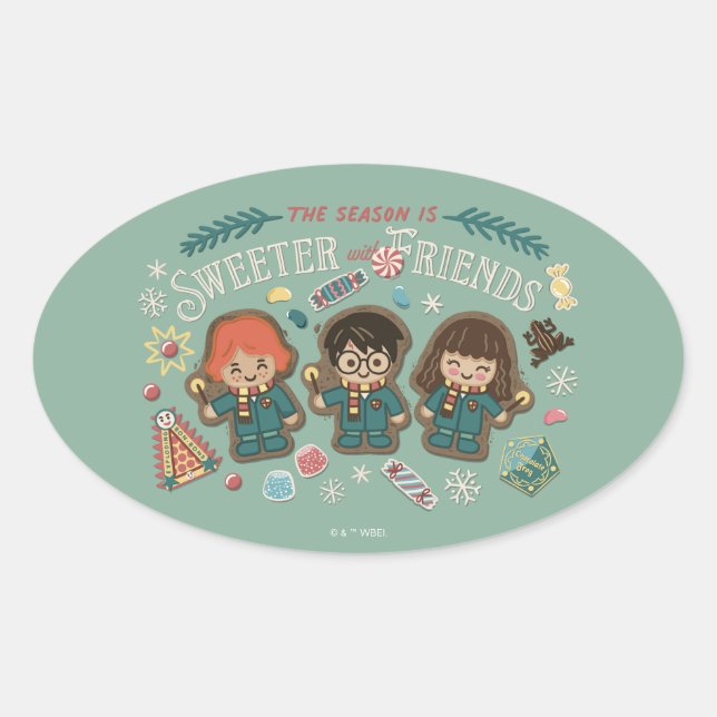 The Season is Sweeter with Friends Oval Sticker (Front)
