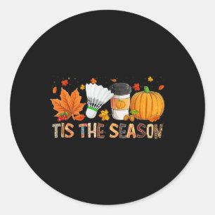 The Season Leopard Pumpkin Badminton Halloween Fal Classic Round Sticker
