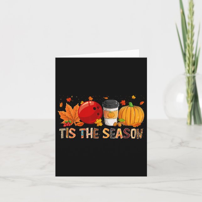 The Season Leopard Pumpkin Bowling Halloween Fall  Card (Front)
