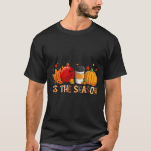The Season Leopard Pumpkin Bowling Halloween Fall  T-Shirt