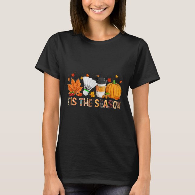 The Season Leopard Pumpkin Bydminton Halloween Fal T-Shirt (Front)