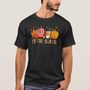 The Season Leopard Pumpkin Darts Halloween Fall Le T-Shirt