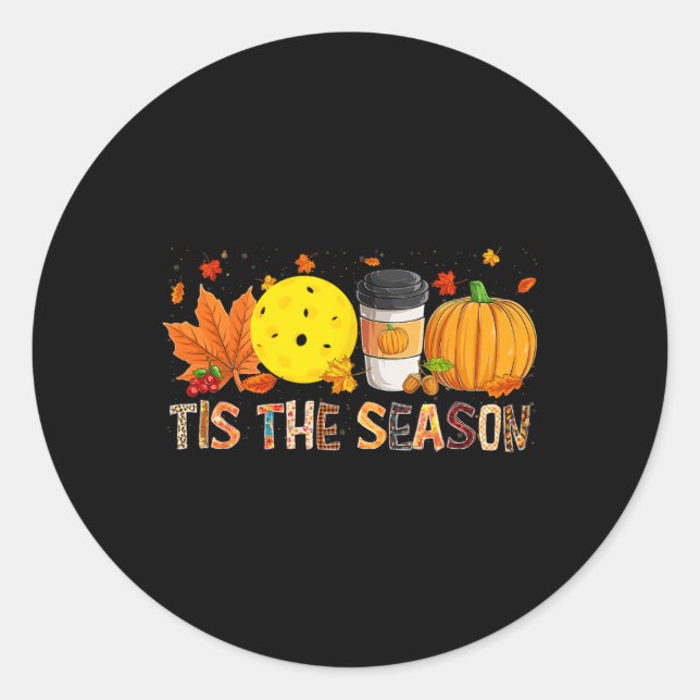 The Season Leopard Pumpkin Picklell Halloween Fall Classic Round Sticker (Front)