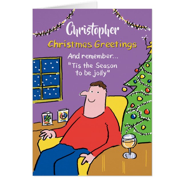The Season to be Jolly Personalised Christmas Card (Front)
