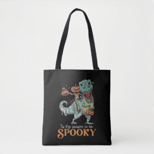 The Season To Be Spooky T Rex Dinosaur Halloween Tote Bag