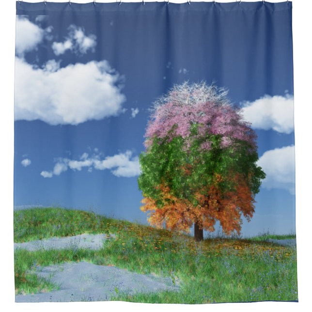 The Season Tree Shower Curtain (Front)