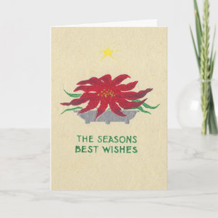 The Seasons Best Wishes Japanese Woodcut Print Card