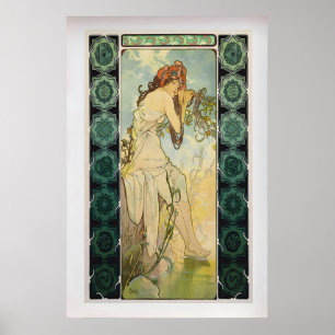 The Seasons Summer by Alphonse Mucha Vintage Art Poster