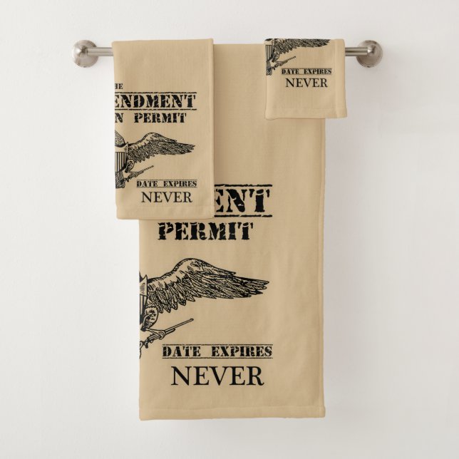 THE SECOND AMENDMENT IS MY GUN PERMIT  BATH TOWEL SET (Insitu)