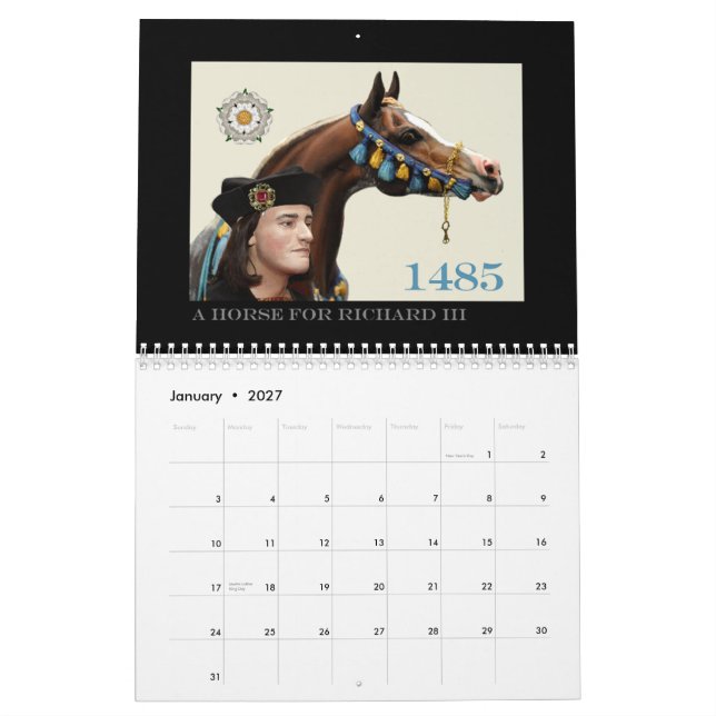 The Second Coming of Richard III Calendar (Jan 2027)