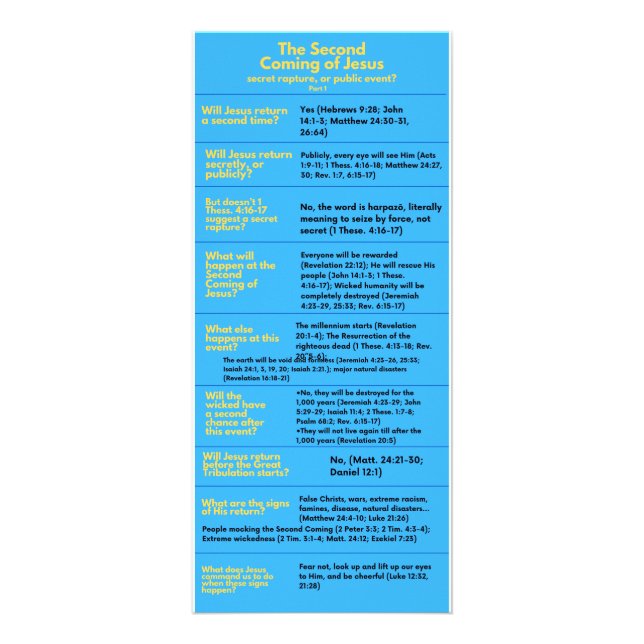 The Second Coming / Rapture Rack Card (Front)