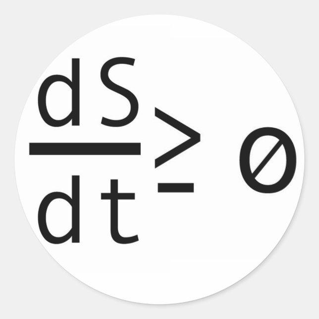 The Second Law of Thermodynamics Classic Round Sticker (Front)