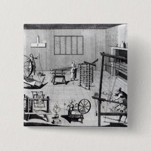 The Second Plate of the Woollen Manufacture 15 Cm Square Badge