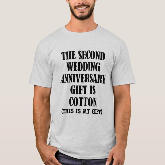 The second wedding anniversary gift is cotton tee (Front)