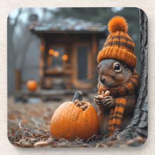The secret forest feast of the squirrel Ai image Coaster