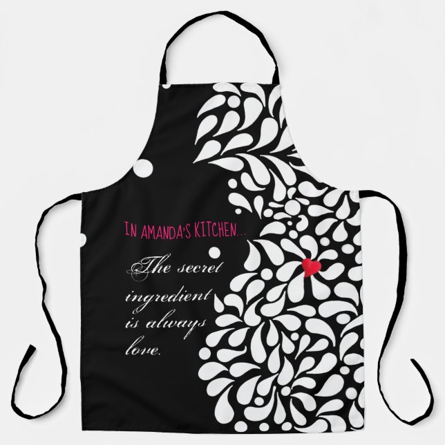 The secret ingredient is love personalised  apron (Front)