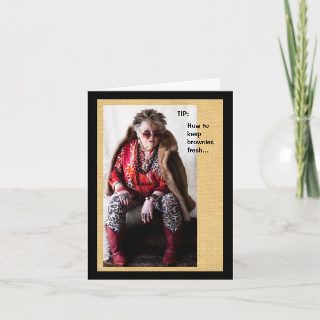 The secret of keeping brownies fresh Greeting Card (Front)