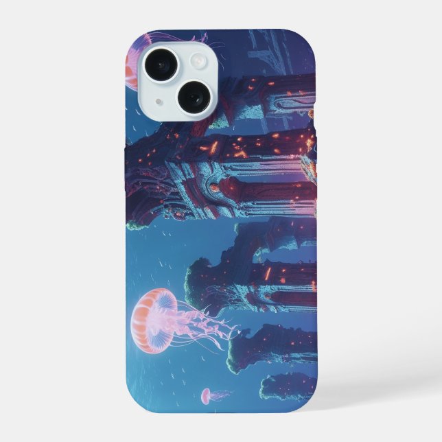 The Secret of the Underwater City iPhone 15 Case (Back)