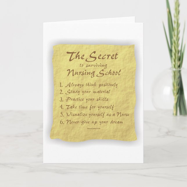 The Secret to Surviving Nursing School Card (Front)