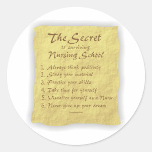 The Secret to Surviving Nursing School Classic Round Sticker