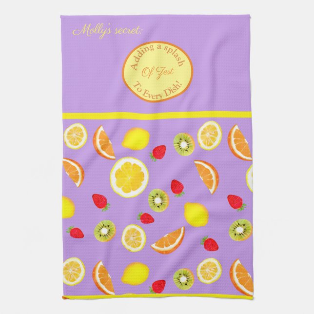 The Secret: Zesty Summer Fruits Tea Towel (Vertical)