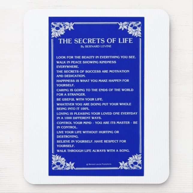 THE SECRETS OF LIFE By BERNARD LEVINE Mouse Mat (Front)