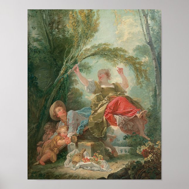 The See-Saw – Fragonard Playful Rococo Art Poster (Front)