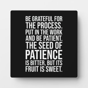 The Seed Of Patience - Success Motivational Plaque