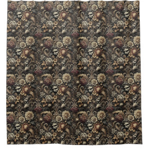 The Seeds We Sow – Gothic Baroque Floral Pattern Shower Curtain