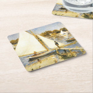 The Seine at Argenteuil  Auguste  Renoir   Square Paper Coaster
