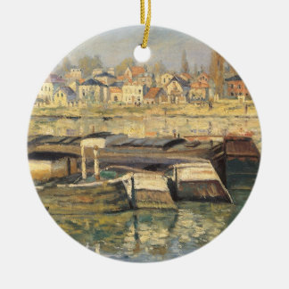 The Seine at Asnieres by Claude Monet Ceramic Tree Decoration