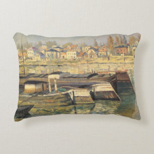 The Seine at Asnieres by Claude Monet Decorative Cushion