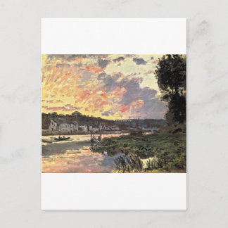 The Seine at Bougival in the Evening (1870) Postcard